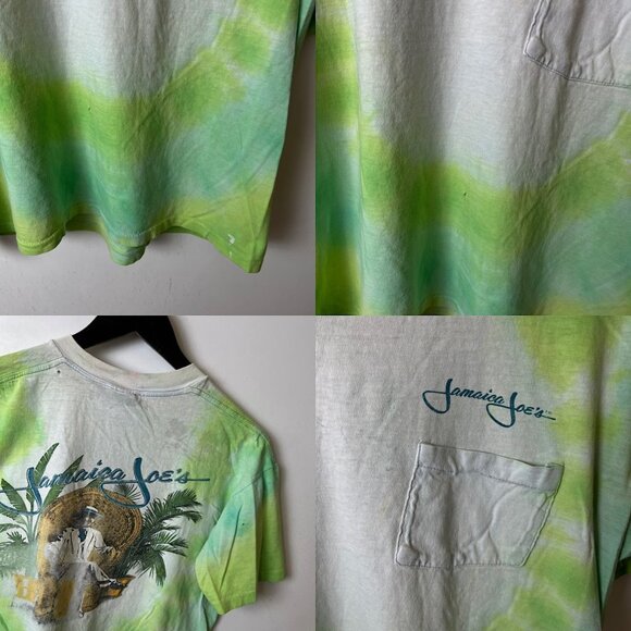 Vintage 90s Jamaica Joe's T Shirt Womens Green White Medium M USA Single Stitch - Picture 7 of 16